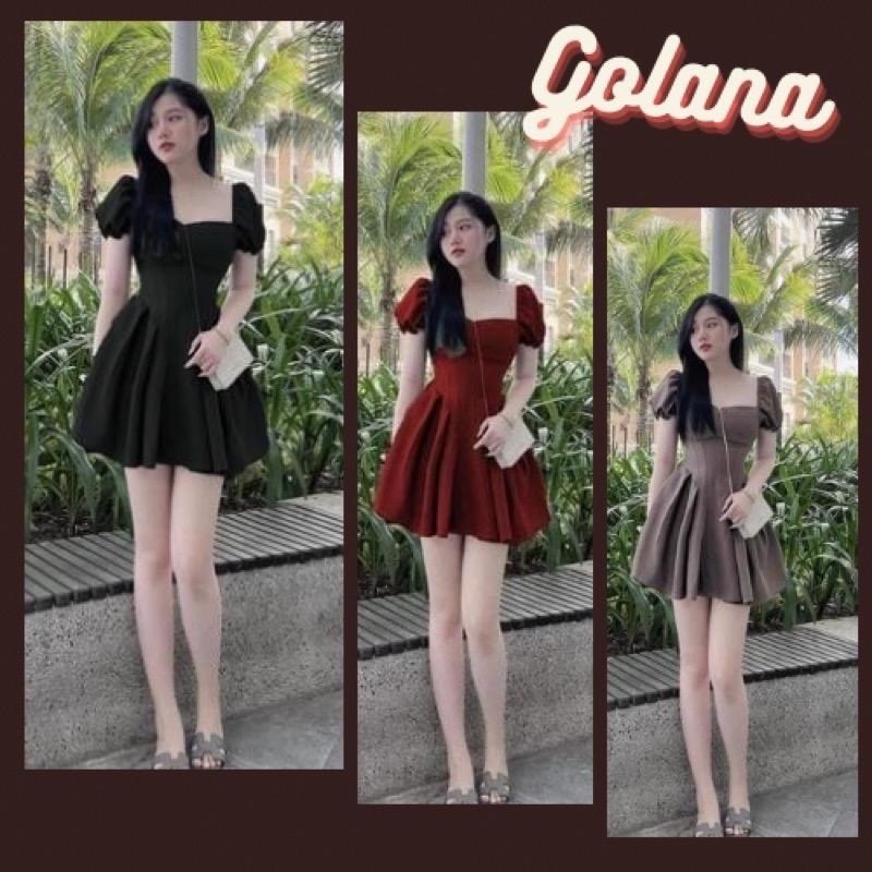 Đầm Nữ Tiểu Thư Tay Bồng Váy công chúa xoè xếp li Có bigsize V998