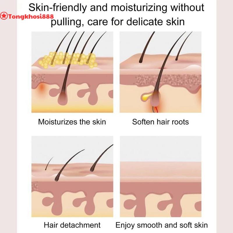 PVN64236 Kem tẩy lông vĩnh viễn không gây kích ứng 60g Kem tẩy lông tẩy lông vùng kín, nách, tay, chân Women Nữ Cạo Râu Cho Bé 7