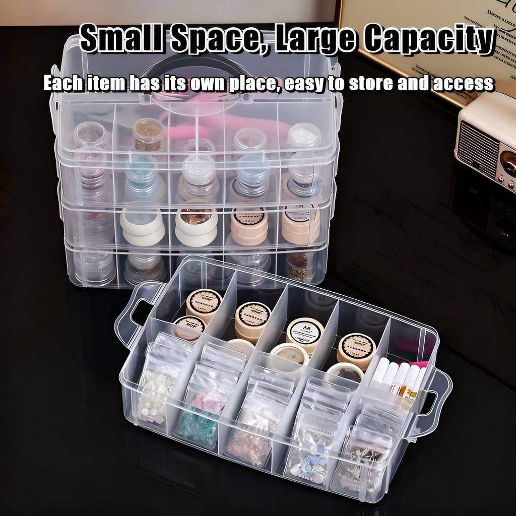 modular storage box system 3-layer adjustable grids home customizable ...