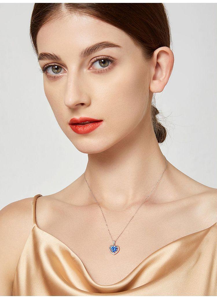 Product Introduction of S925 Sterling Silver Heart of the Ocean Necklace 6