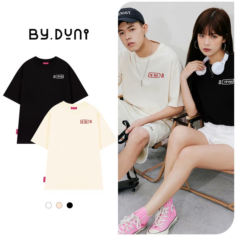 Áo thun cặp đôi BY.DUNI nam nữ form rộng Local Brand unisex quà tặng bạn thân vải cotton I LOVE YOU ME TOO FULL BOX