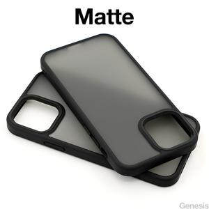 Genesis iPhone Case 16 Pro Max/ 15/ 14/ 13/ 12/ 11 Phone Casing Soft Cover Black Frosted Matte