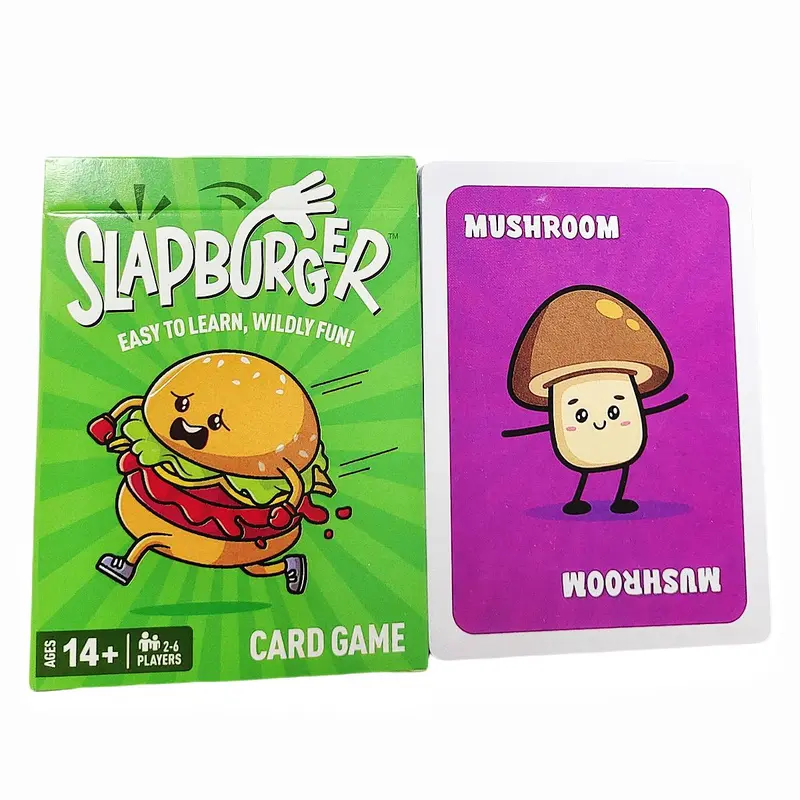 Slap Burger Card Game, 1 Box Funny Card Game, Creative Small Gift, Fun Family Interactive Cards Game, Holiday Party Fun Board Game Box 4
