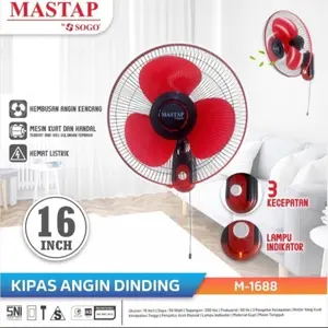 MASTAP Kipas Angin Dinding 16in M-1688 Angin Super Kenceng dan Hemat Listrik