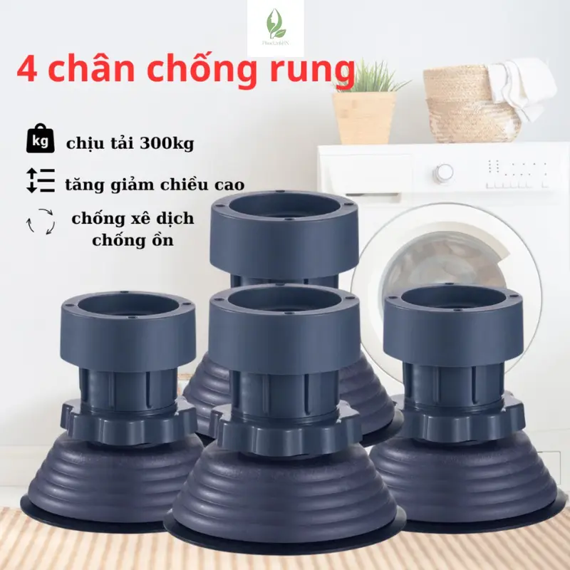 Bộ 4 chân chống rung tăng giảm chiều, đế cao su chống rung, chống trượt tối ưu 0