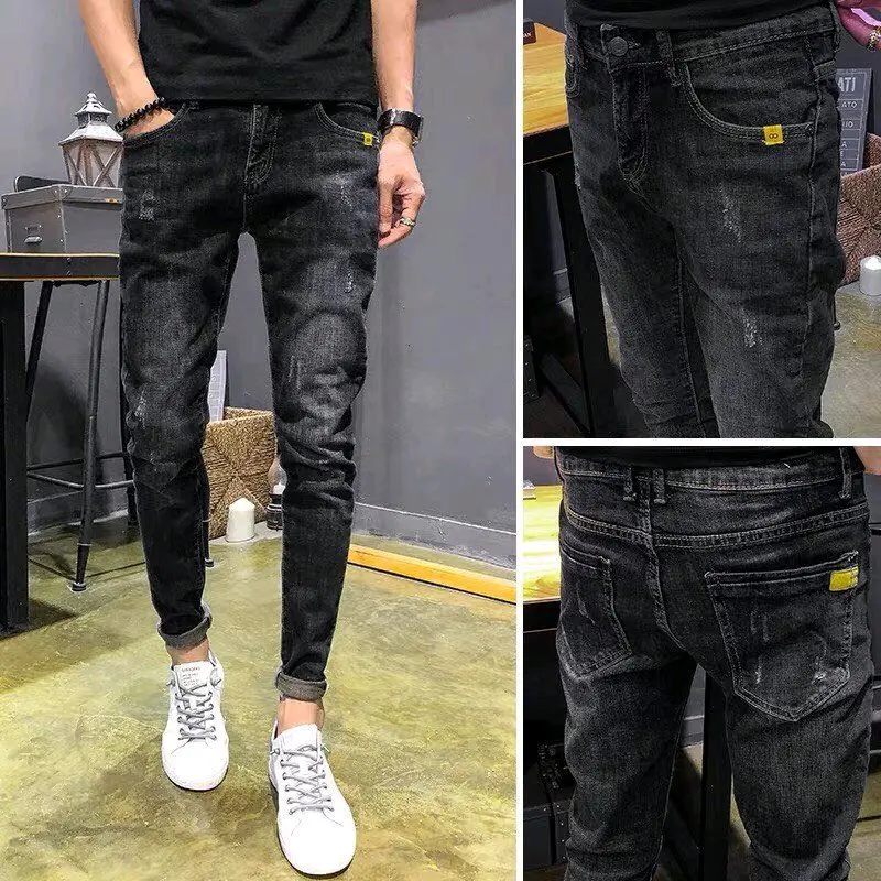 Quần jean nam magu xám đậm chất bò mềm mại co giãn 4 chiều chuẩn size 28-34 phom skenny có túi lưng cao