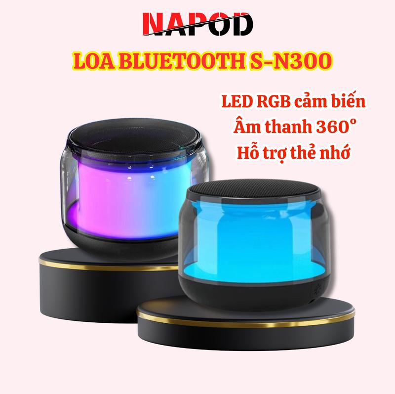 Loa Bluetooth NAPOD Mini Không Dây Đèn Led Rgb, Âm Thanh HIFI 360 Có Hỗ Trợ Thẻ Nhớ,  BẢO HÀNH 12 THÁNG