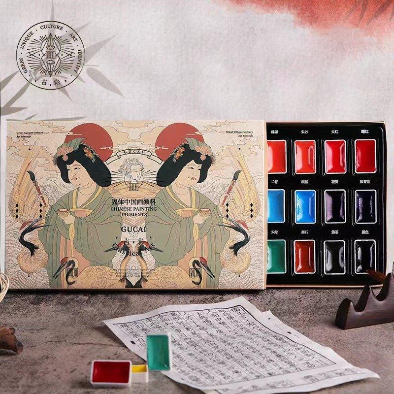 Màu nước Gucai Cổ Thái Paul Rubens dạng nén set 12/24 màu - Hoạ cụ Hakuart 1