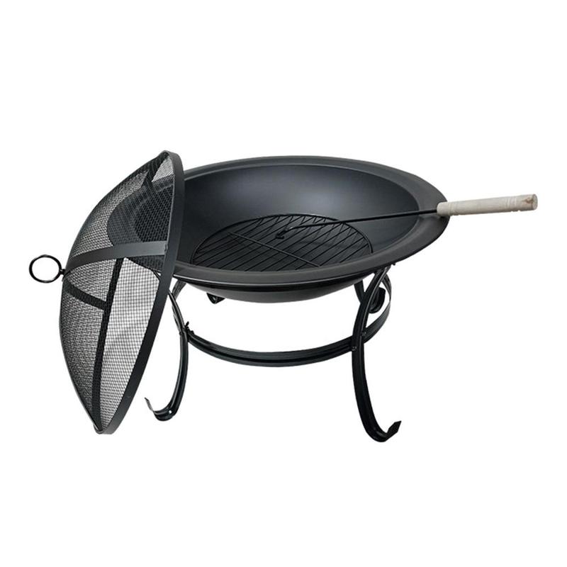 Fire Bowl Metal Grate Wood Burning Firepit for Garden Outside Beach 2