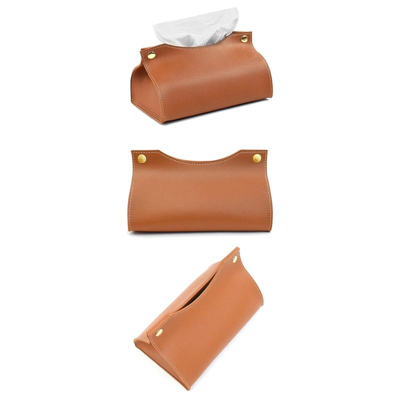 Product Introduction of haesdo Simple PU Leather Tissue Box Large Foldable Napkin Holder Multi-purpose Waterproof Kitchen Storage Paper Box Living Room Kitchen 16