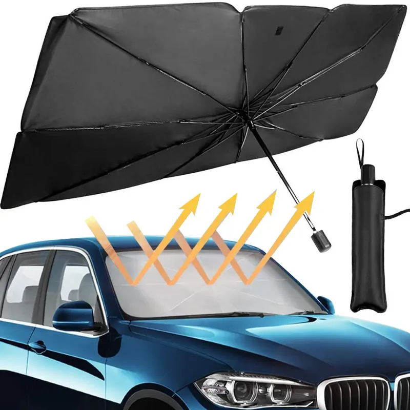 Dù Che Nắng Ô Tô, Chống Tia UV, Bền, Có Thể Gập Lại, Bảo Vệ Kính Chắn Gió, Có Lớp Phủ Màu Bạc, Để Làm Mát Tăng Cường 4