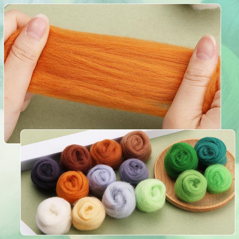 15 Color Fiber Yarn, 1 Set Fiber Yarn Rope, DIY Hand Spinning Yarn, Needle Lace Yarn, Felt Crafts Supplies 5