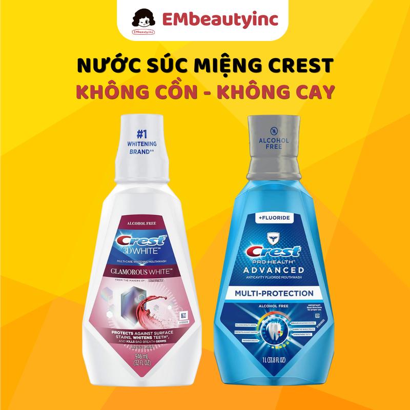 Nước Súc Miệng Trắng Răng Crest 3D White Glamorous/Pro-Health Advanced