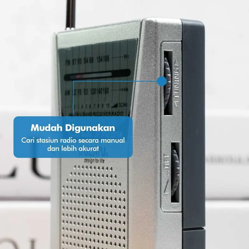 Radio Receiver FM AM Pocket Mini dengan Antena Telescopic dan Speaker Portabel 5