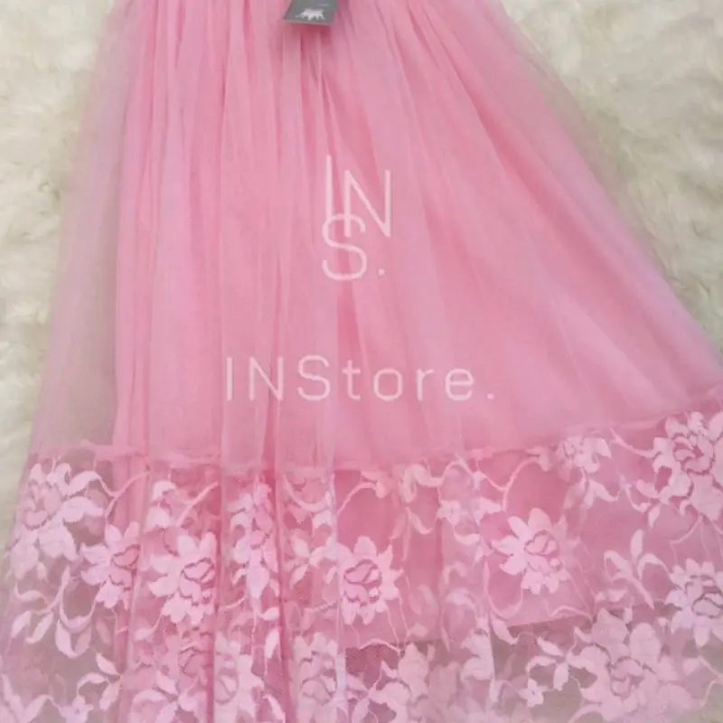 Rok TuTu Renda brukat Renda Bawah Anak 6-11 Tahun A-Line 6