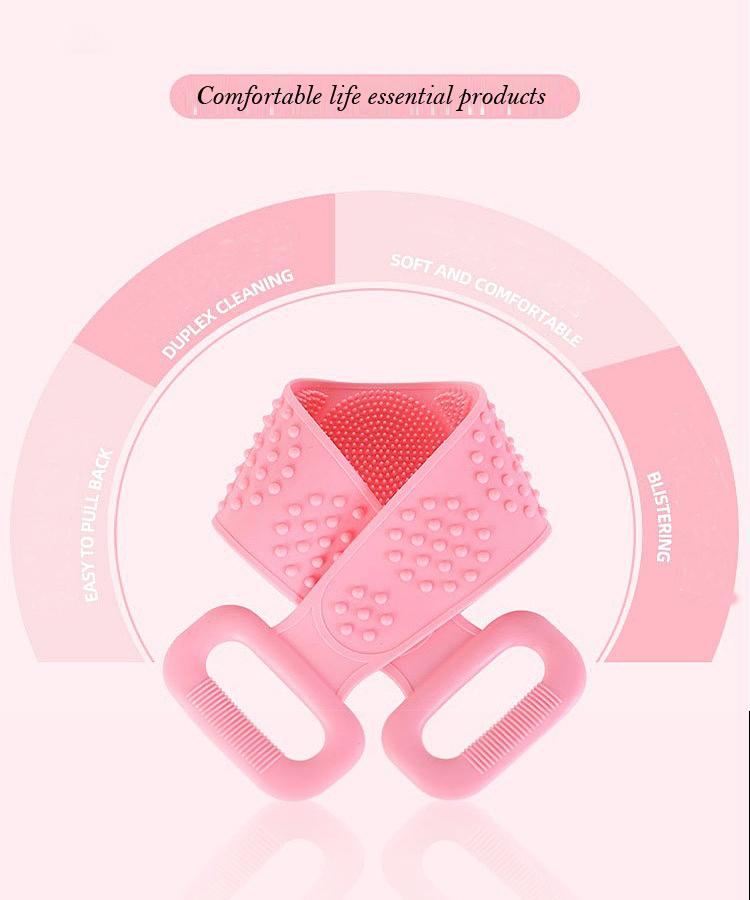 Product Introduction of Body Silicone Brush Scrub Body Exfoliating Sponge Brush Bathroom Shower Back Brush Bath Scrub Clean Tool Stain Removal Bath Belt 22
