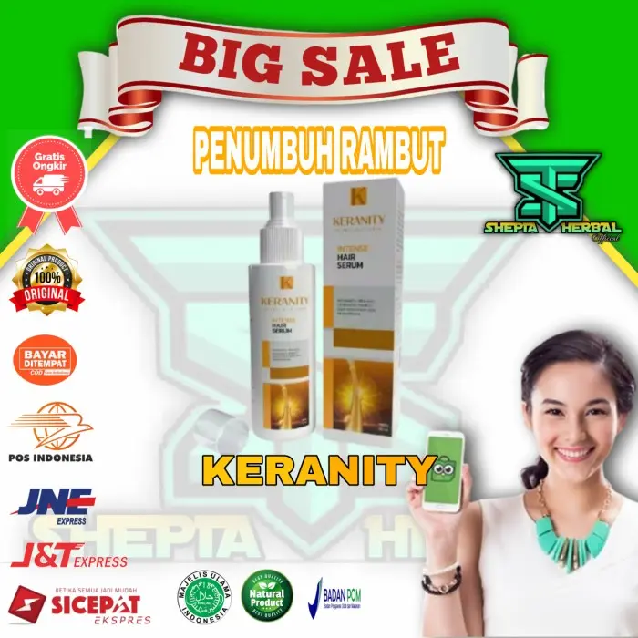Keranity Hair Spray Asli | Keranity Original Serum Penumbuh Rambut, Menjaga Kesuburan Rambut, Memperbaiki Rambut Rusak & Rontok, Mencegah Kebotakan, Menghilangkan Uban Serta Ketombe