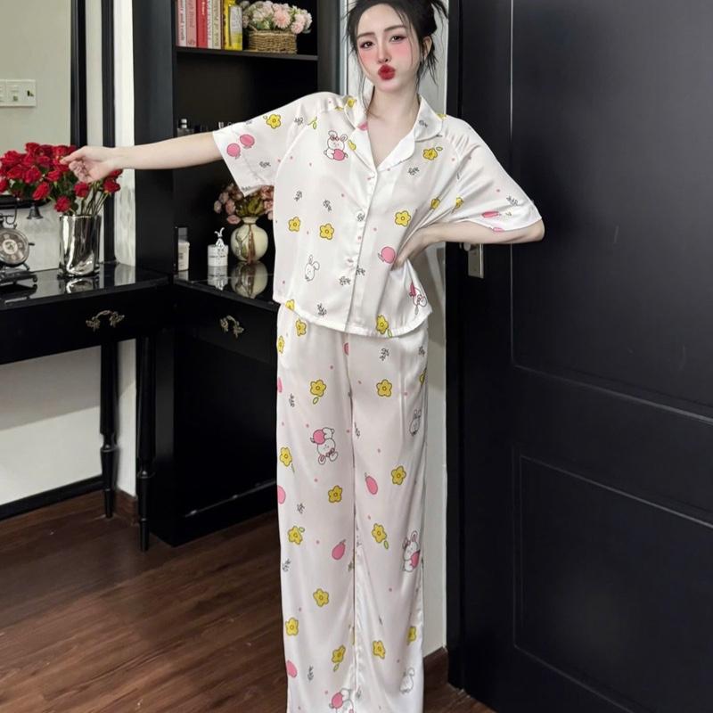 Pyjama - set TNQD form áo croptop - chất liệu lụa latin - size <60kg Nữ 6