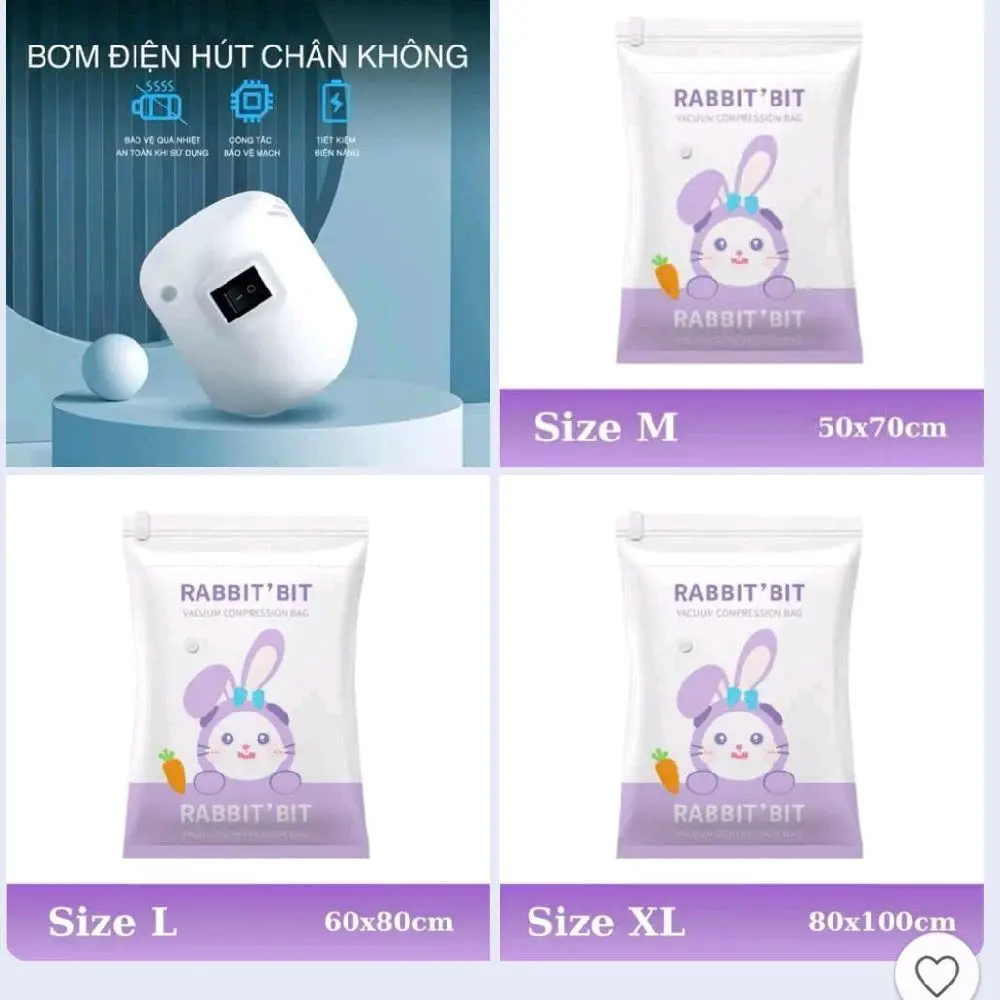 Hút chân không đựng quần áo chăn màn chất liệu dày cao cấp giúp gọn gàng ngăn tủ