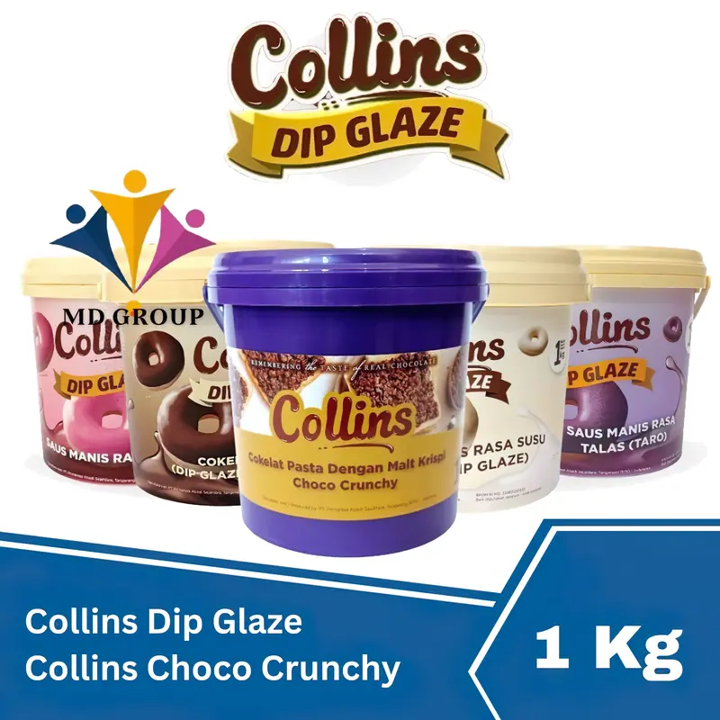 [KALIMANTAN] COLLINS DIP GLAZE DAN CRUNCHY 1 KG ANEKA RASA Manis Selai Halal BPOM 1