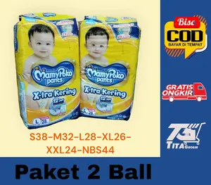 2 BAL MAMYPOKO PANTS X-TRA KERING S38, M32 DAN L28 Diapers Popok