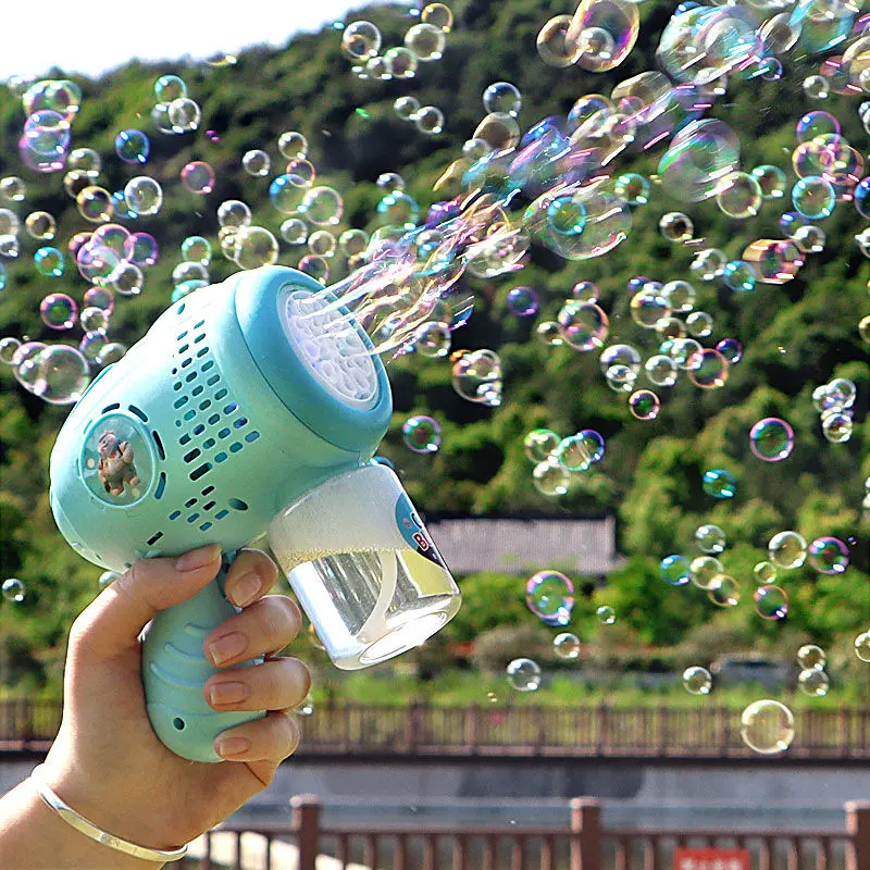 [ Hot selling recommendation ] New fully automatic hot selling bubble machine, handheld children's toy, electric lighting, colorful party blowing bubbles