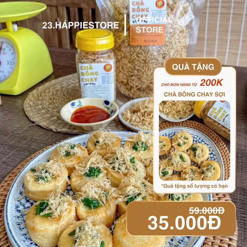 [Thực Phẩm Chay Ăn Liền] Chà Bông Chay Truyền Thống Sợi Dai Hũ 70 Gram Vị Đậm Đà