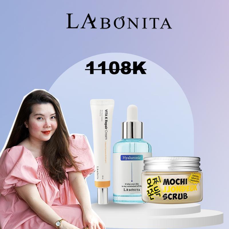 CHỈ LIVESTREAM - TBC MOCHI + Combo Serum HA Dưỡng Ẩm Và Cải Thiện Da La Bonita Vital Hyaluronic Acid Serum 50ml + Kem Dưỡng Làm Dịu Da La Bonita Vita K Repair Cream 30ml