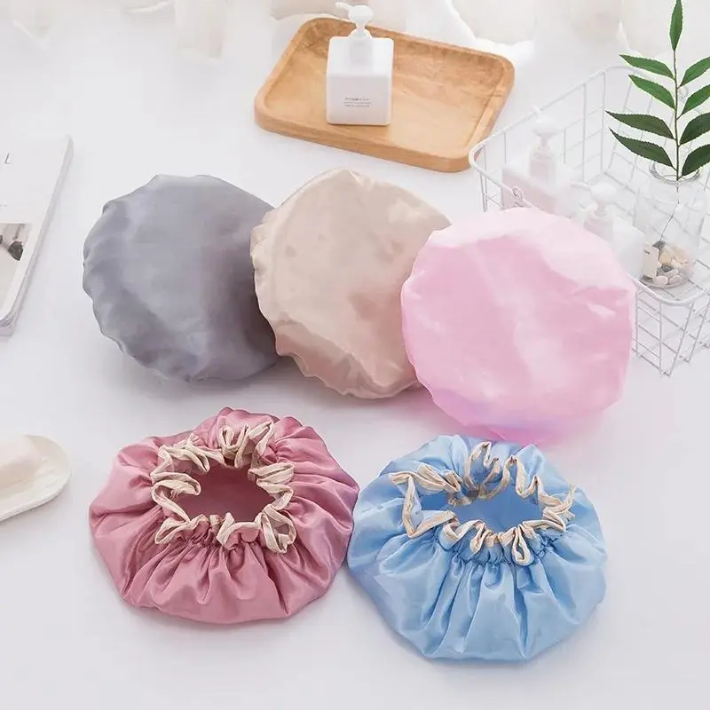 Mũ Tắm Nữ, Không Thấm Nước, Mũ Len Satin, Nắp Ca-Pô Tóc, Thích Hợp Cho Dầu Gội Đầu, Nhiều Mũ Tắm Có Sẵn, Đồ Dùng Phòng Tắm, Phụ Kiện Phòng Tắm 1