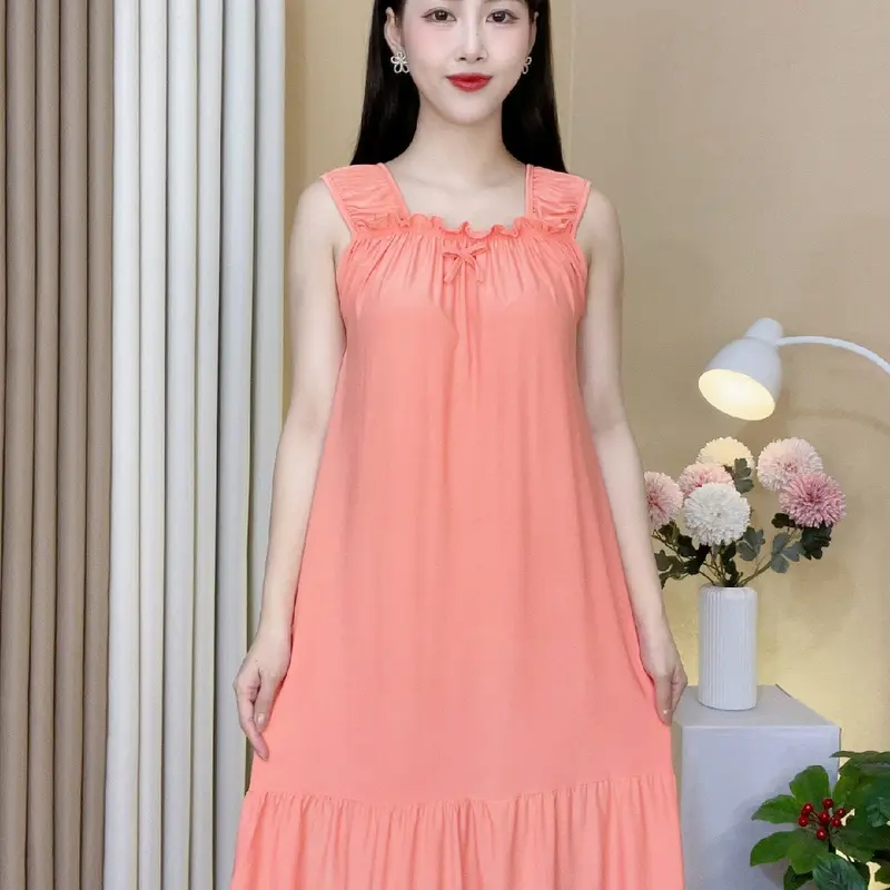 Đầm nhún vai thun lạnh 40-100kg 2