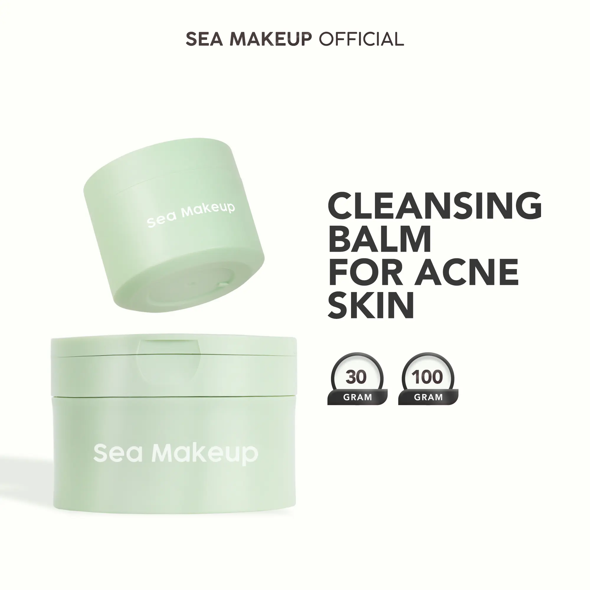 Sea Makeup Cleansing Balm Pembersih Make Up Remover Kulit Berjerawat Membantu menghapus makeup secara mudah with Salicylic Acid + Tea Tree