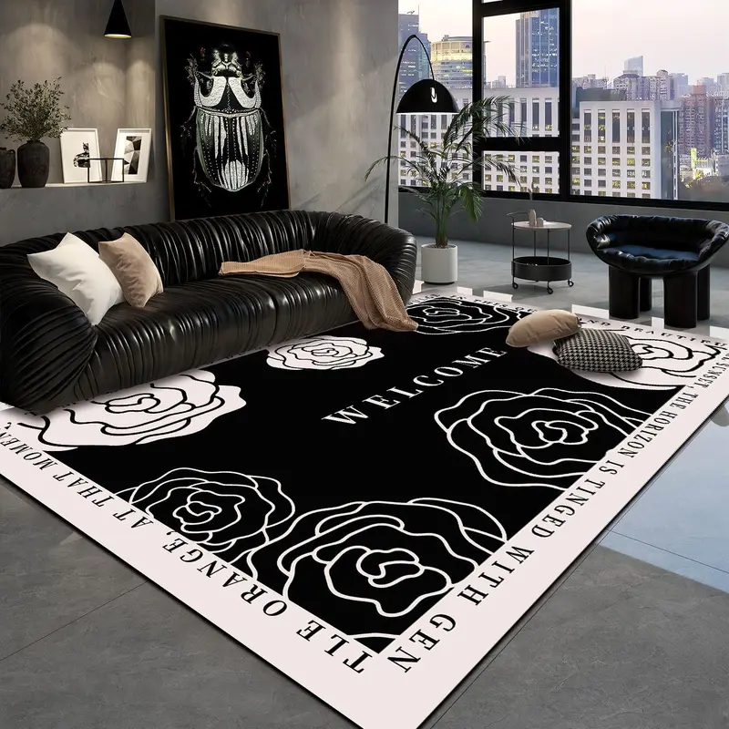 Thảm phòng Khách Thiết kế tối giản hiện đại, màu kem, phong cách im lặng, thích hợp cho ghế Sofa và Bàn, cao cấp và giá cả phải chăng, cũng thích hợp cho phòng ngủ và phòng, thảm trải sàn 1