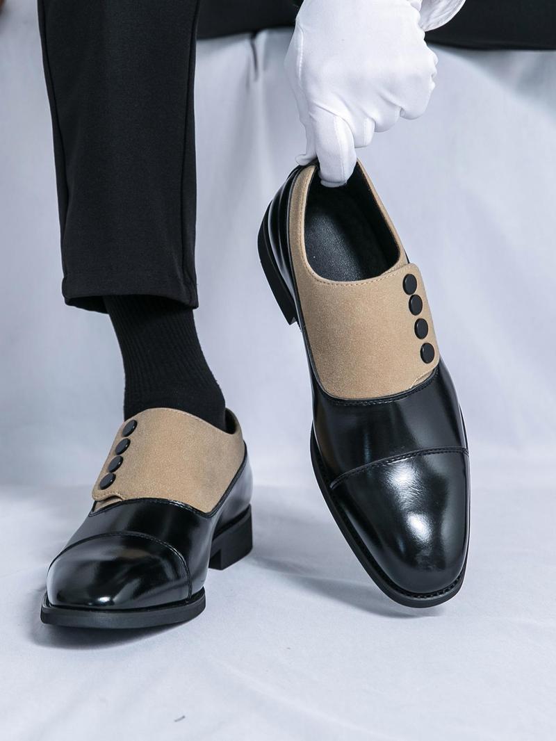 Product Introduction of Men's Fashionable Colorblock Dress Shoes, Casual Comfortable Formal Shoes for Work Office, Fashion Shoes for Party, Daily Clothing Decor 8