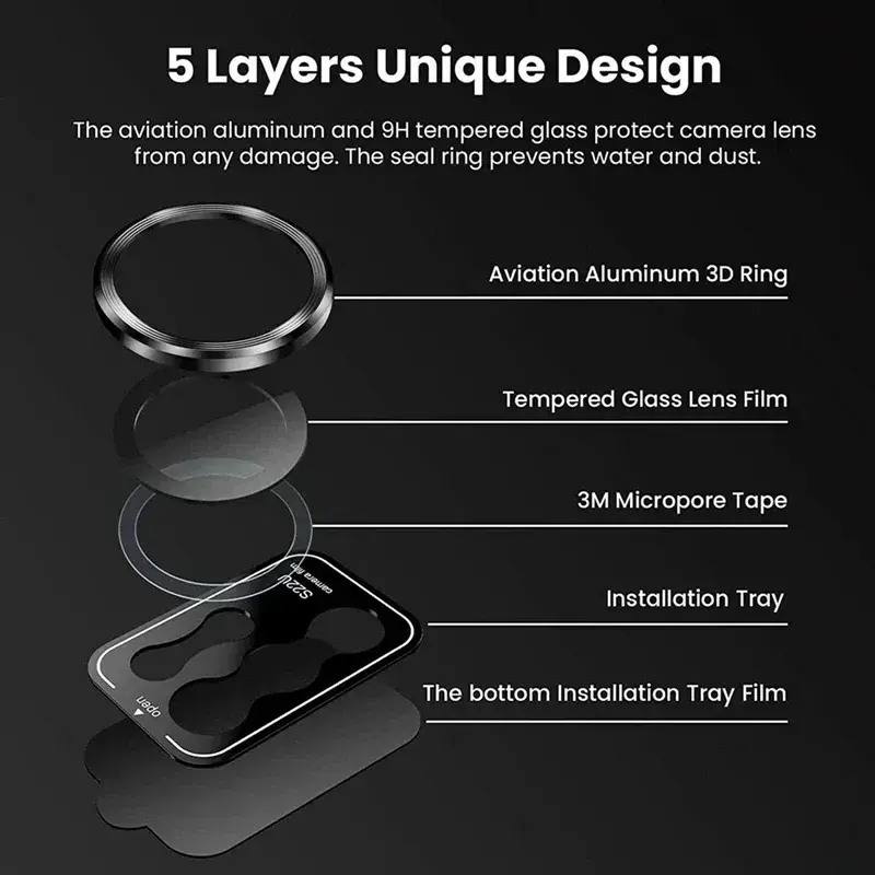 Pelindung Kamera Lens Protector For Samsung A55 A15 A35 A24 A25 A05 A05S A14 A34 A54 Flip 5 4G 5G S22 S23 Ultra S23 FE Plus Kaca Pelindung Lensa Camera Film Accessories 6