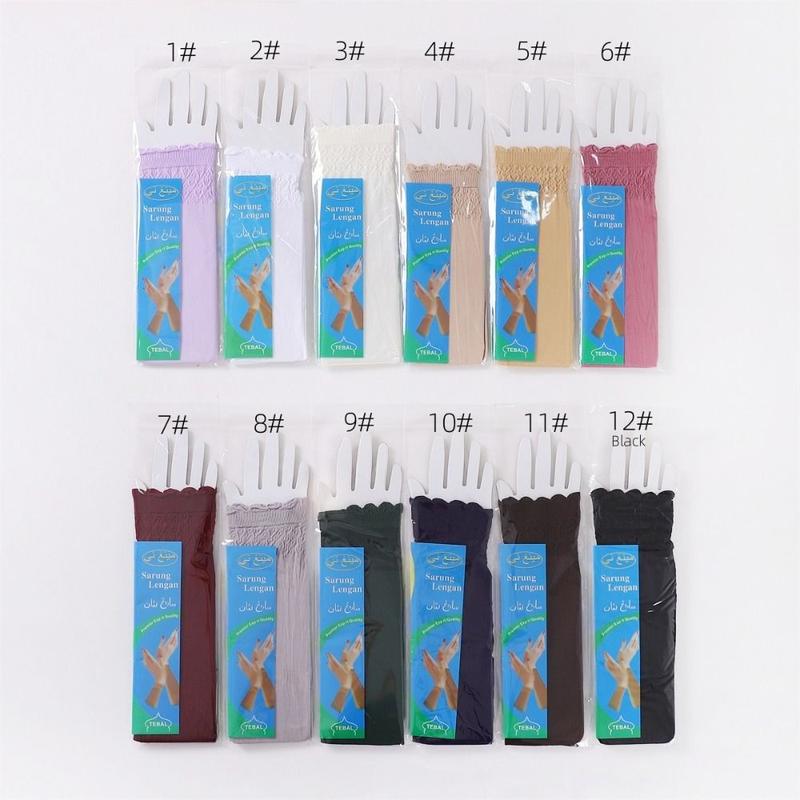 Product Introduction of Cool Elastic Fabric Thin Sun Protection Sleeves Solid Color Anti-UV Middle Eastern Style Sleeves Sun Protection Stretch Fabric Armbands Summer 13