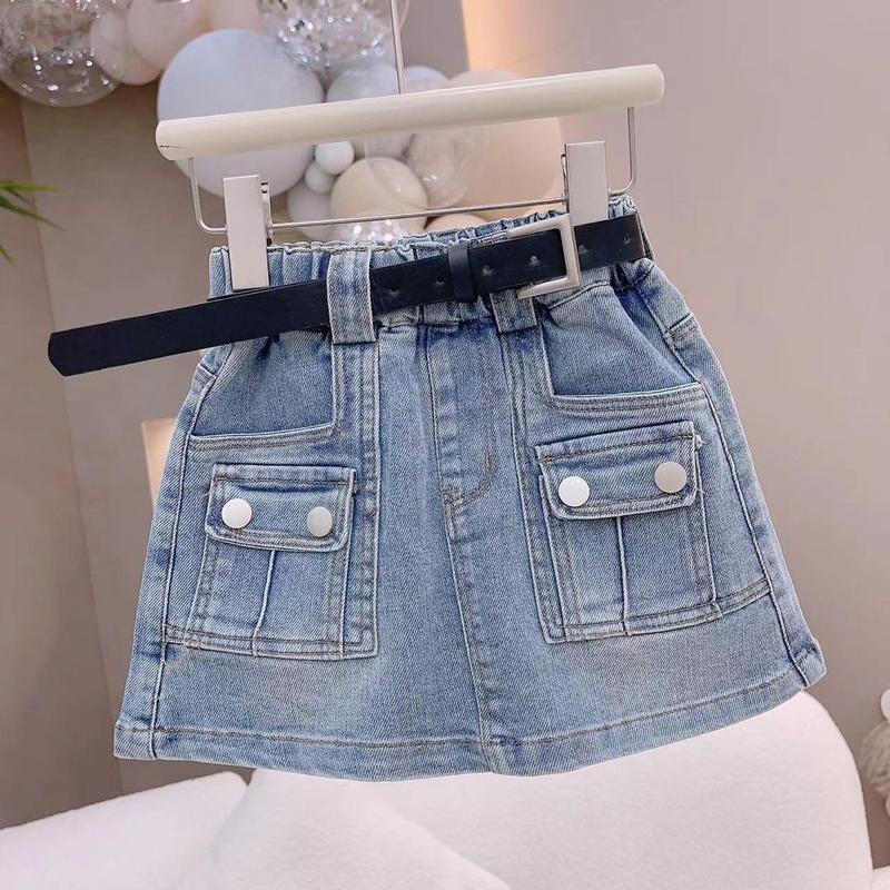 Product Introduction of Bộ Đồ Mùa Hè Cho Bé Gái, Hàng Mới Về 2024, Thời Trang, Chân Váy Denim Áo Phông ngắn Tay Bộ Hai Mảnh, Thích Hợp Cho Trẻ Em 12