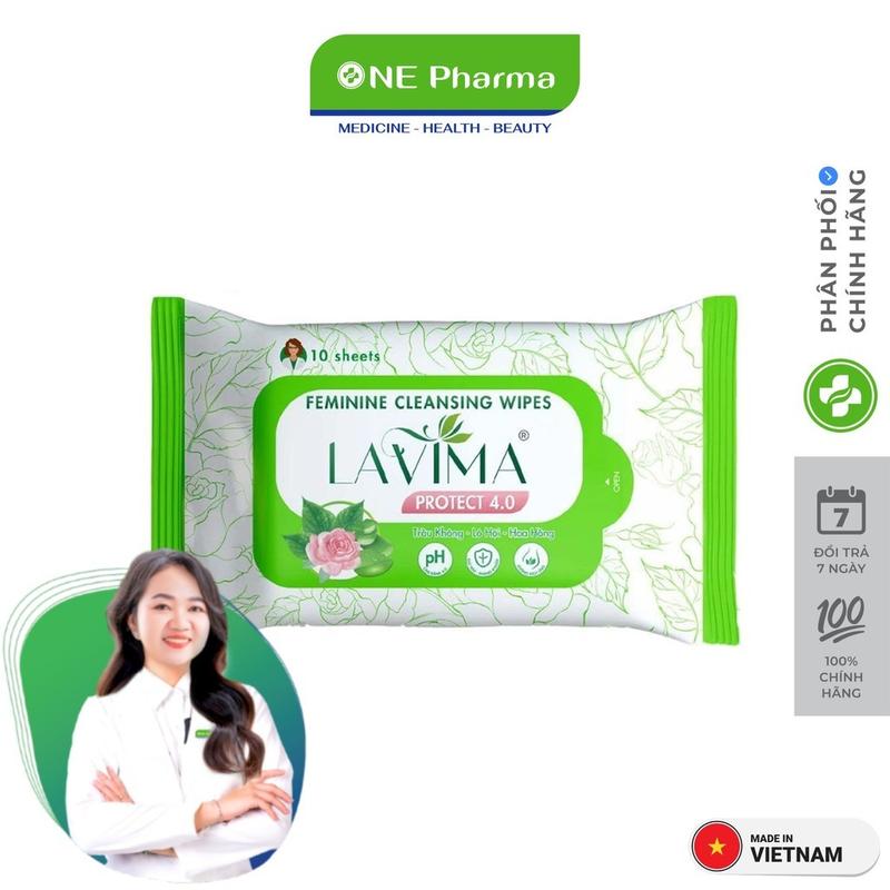 Khăn ướt vệ sinh vùng kín LAVIMA Protect 4.0 gói 10