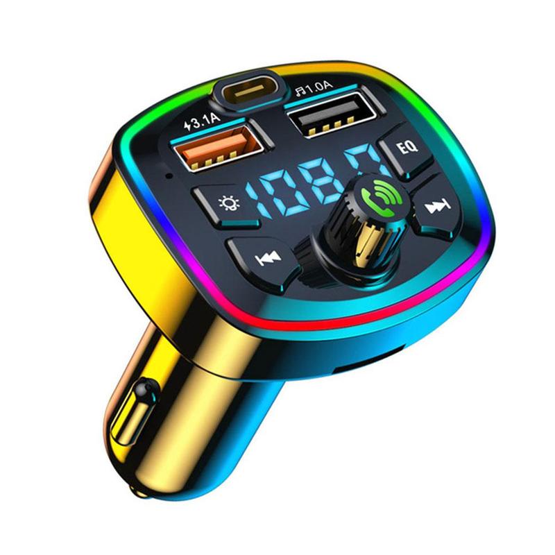 Product Introduction of Car Hands-Free Bluetooth-compaitable 5.0 FM Transmitter Car Charger USB Audio Kit Receiver J5N2 28