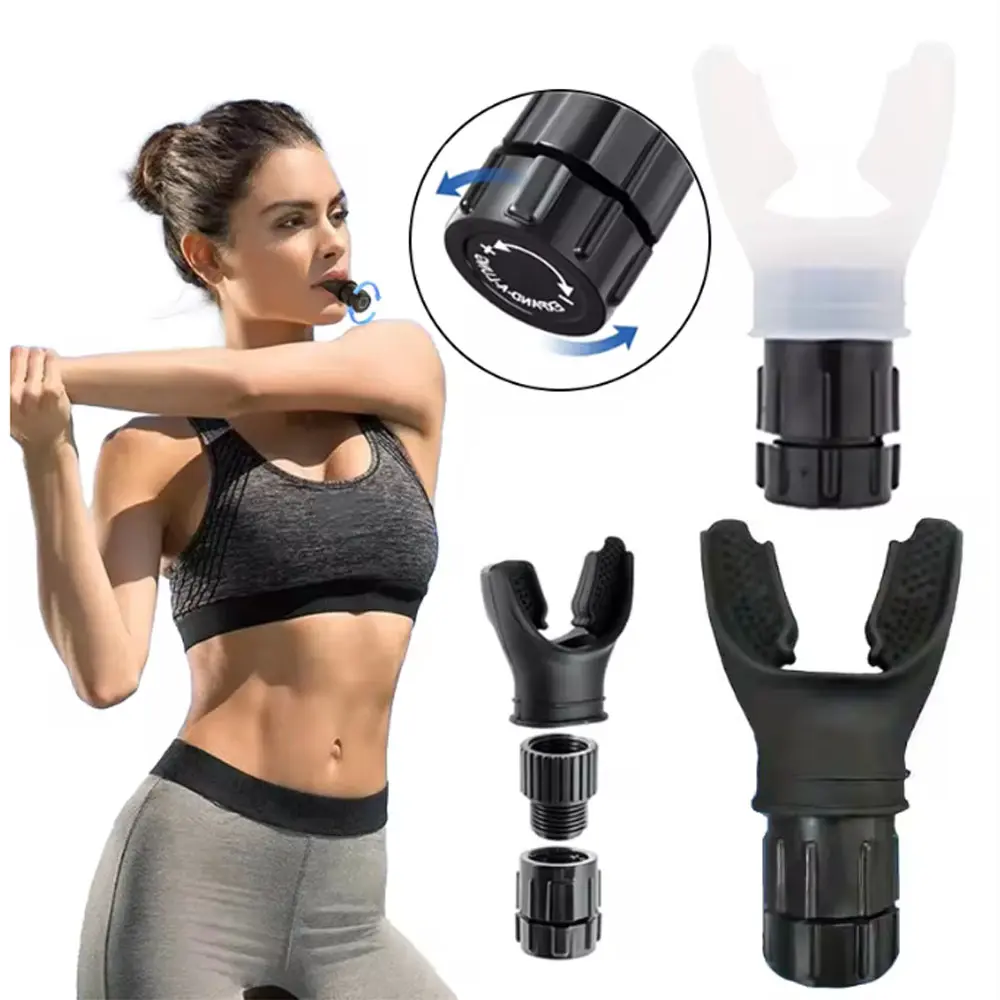 Lung Respiratory Fitness Trainer Diving Silicone Mouthpiece Latihan Respirator Pernapasan Pelatih Kebugaran Paru-Paru