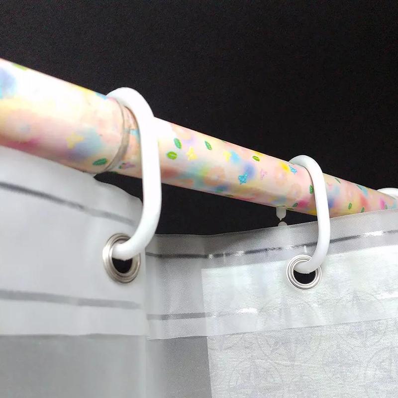 Product Introduction of ตะขอแขวนม่านอาบน้ำ 12 ชิ้น/เซ็ต รูปตัว C งอได้ เสายืดไสลด์ แหวน อุปกรณ์ผ้าม่านในห้องน้ำ เหมาะสำหรับตะขอ 14