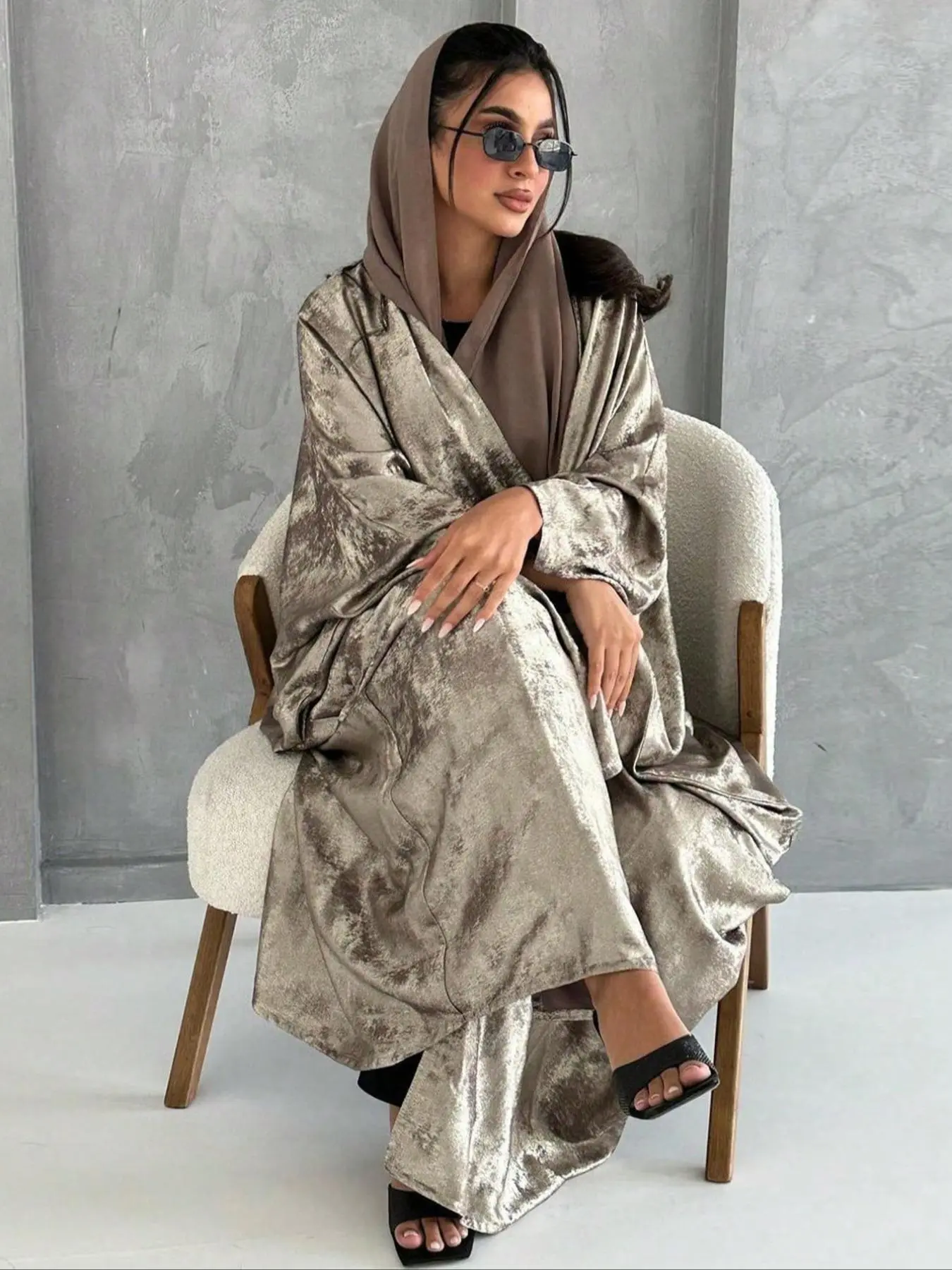 Women's Solid Color   Abaya, Elegant Casual Long Sleeve   Abaya for Daily Wear, Ladies Islamic Clothing for All Seasons