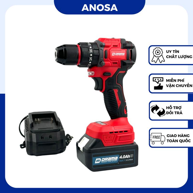 Máy khoan pin Drama D-5321 3 Chức năng Không chổi than Đầu kẹp Autolock Chân pin phổ thông