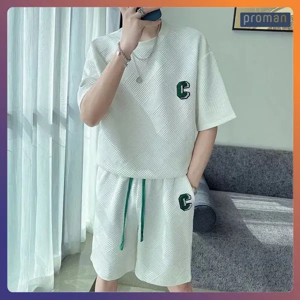 Bộ dồ cộc tay nam xốp vân dày dặn chất Cotton xốp BO06 - PROMAN 2