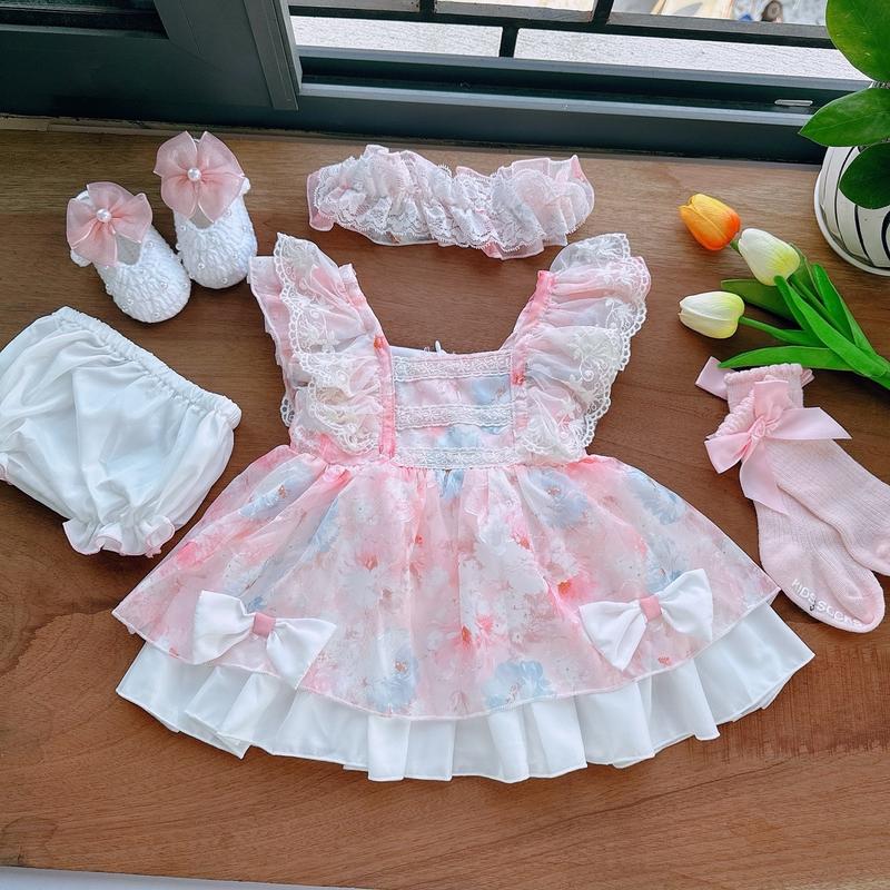 váy lolita hồng cho bé gái made by hằng size 6-12kg