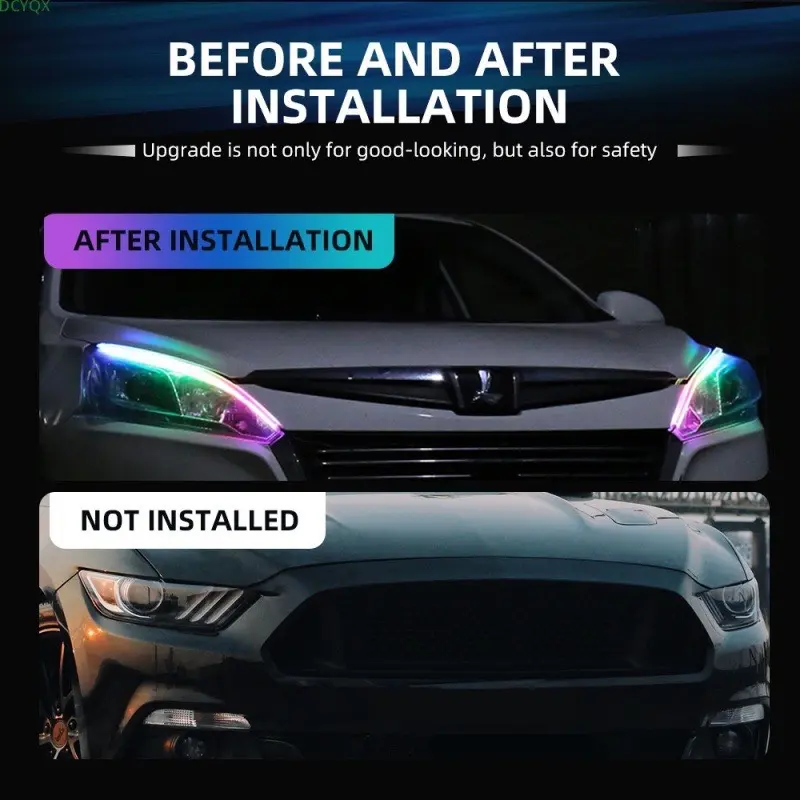 Bộ 2 Dây Led Mí Audi Chạy Đuổi Nhiều Màu Sắc - Có Remote Điều Khiển Chế Độ led  dẻo 6