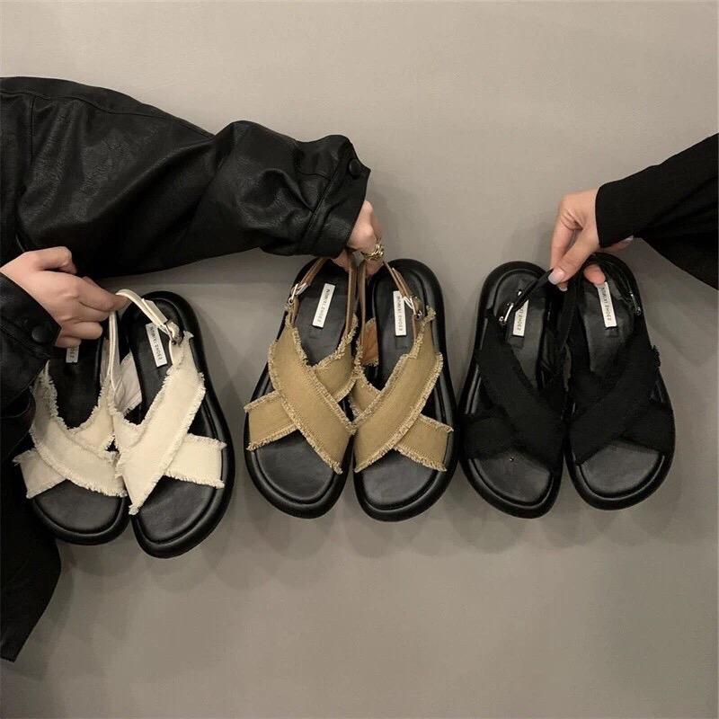 Dép sandal quai hậu nữ MIXI tua rua DéP 
