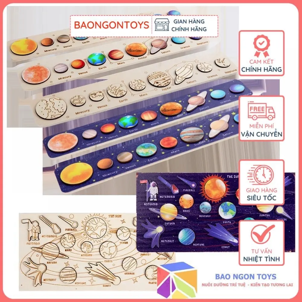 ĐỒ CHƠI XẾP CÁC HÀNH TINH, HỆ MẶT TRỜI, GIÚP BÉ PHÁT TRIỂN TRÍ TƯỞNG TƯỢNG VÀ LÀM QUEN THIÊN VĂN HỌC - BAO NGON TOYS - DG158