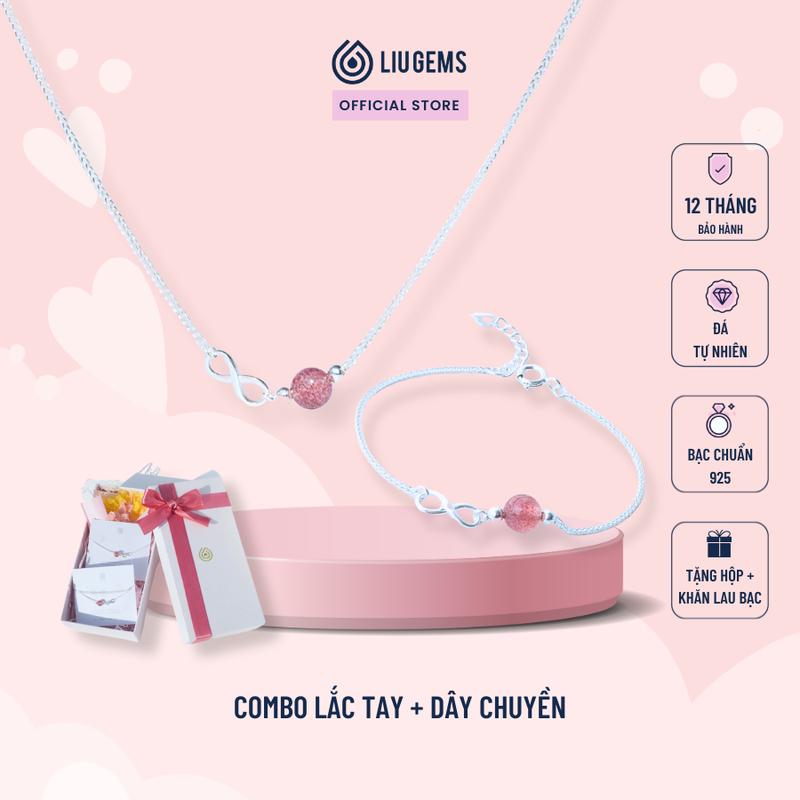 Bộ Trang Sức Dây Chuyền Lắc Tay Bạc 925 Charm Vô Cực Quà Tặng Thời Trang Cá Tính Cho Cặp Đôi CB01 (Mua một, tặng một hộp đựng trang sức + một khăn lau bạc miễn phí)