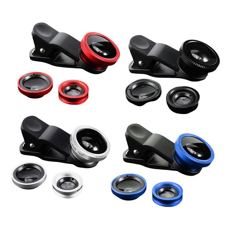 3 In1 Fisheye Phone Lens 0.67X Wide Angle Zoom Fish Eye Macro Lenses Camera Kits With Clip Lens R0S7 4