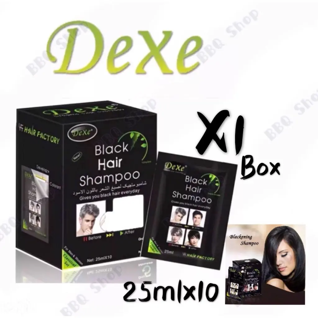 Dexe Black Hair Shampoo 25ml (10sachets/box) MANA MALL Conditioner Haircare